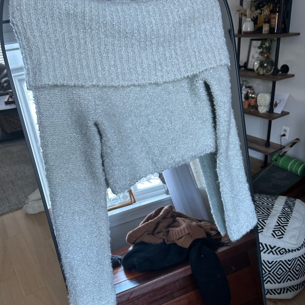 Urban Outfitters Light Gray Off-the-Shoulder Sweater